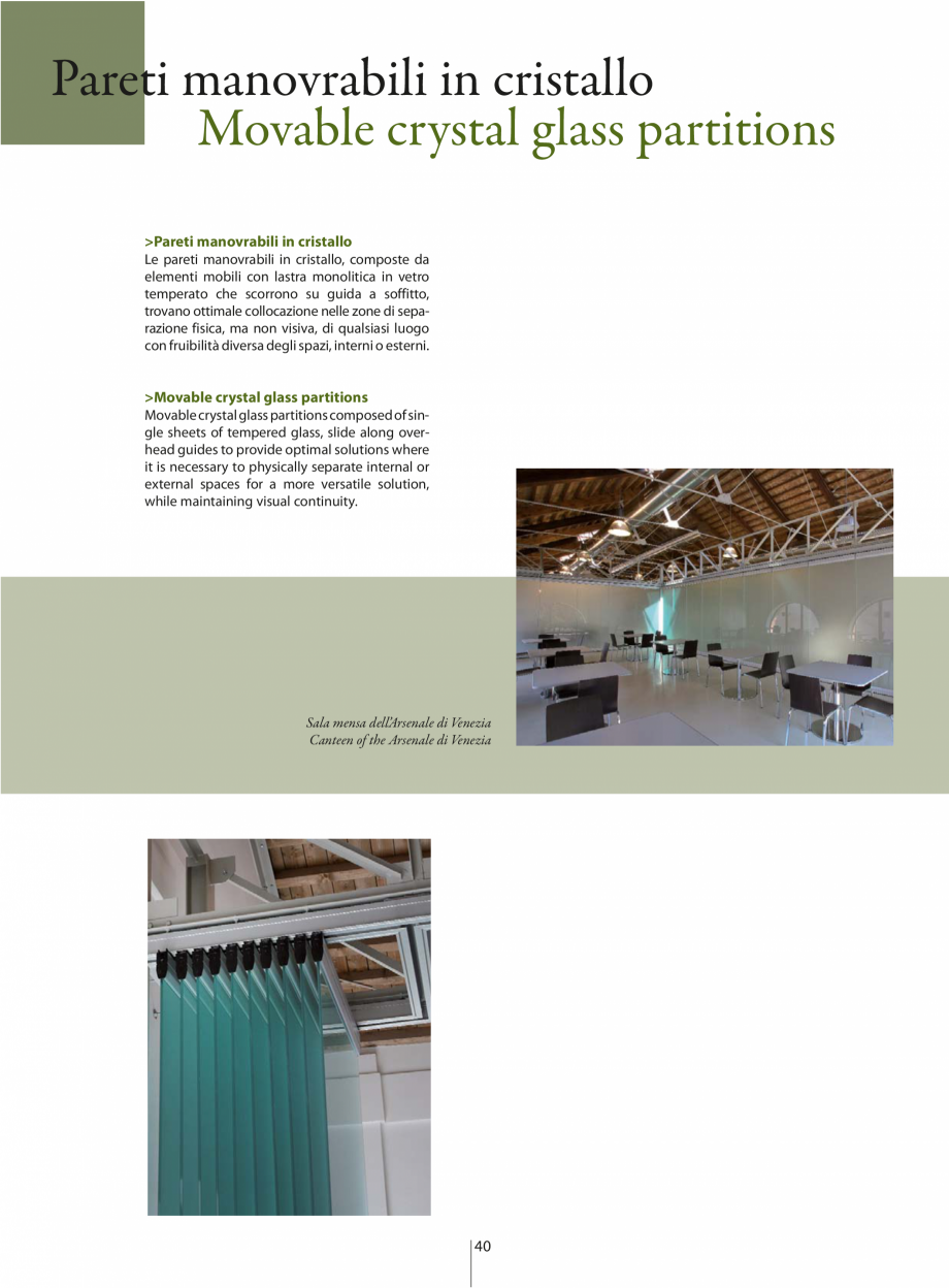 Pagina 1-Partitii amovibile ANAUNIA PMC-Crystal Catalog, brosura Italiana, Engleza Pareti manovrabili in...