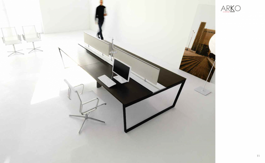 Pagina 7-Mobilier pentru birouri  IVM Colectia ARKO Catalog, brosura Engleza, Franceza, Italiana  superficie....