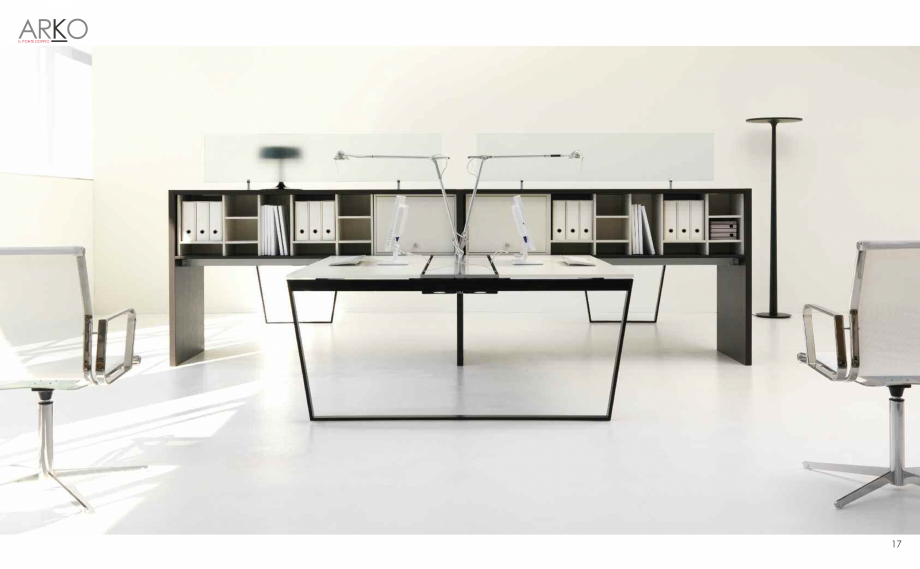 Pagina 10-Mobilier pentru birouri  IVM Colectia ARKO Catalog, brosura Engleza, Franceza, Italiana  ROSSO, NERO...