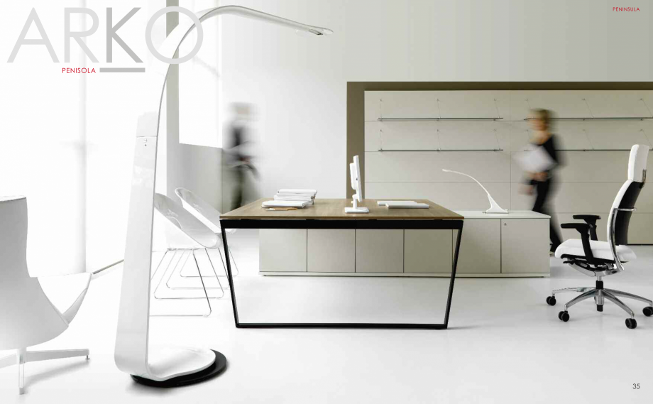 Pagina 19-Mobilier pentru birouri  IVM Colectia ARKO Catalog, brosura Engleza, Franceza, Italiana ronment.
A...