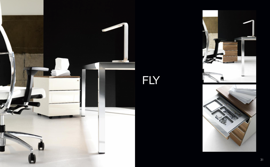 Pagina 17-Mobilier pentru birouri IVM Colectia FLY Catalog, brosura Engleza, Franceza, Italiana  sono bordati ...