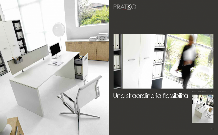 Pagina 7-Mobilier pentru birouri IVM Colectia PRATIKO Catalog, brosura Engleza, Italiana per gli screen in...