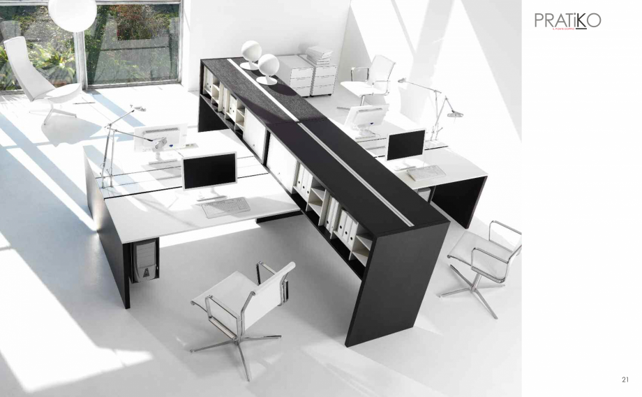 Pagina 12-Mobilier pentru birouri IVM Colectia PRATIKO Catalog, brosura Engleza, Italiana n PVC nero con guide...