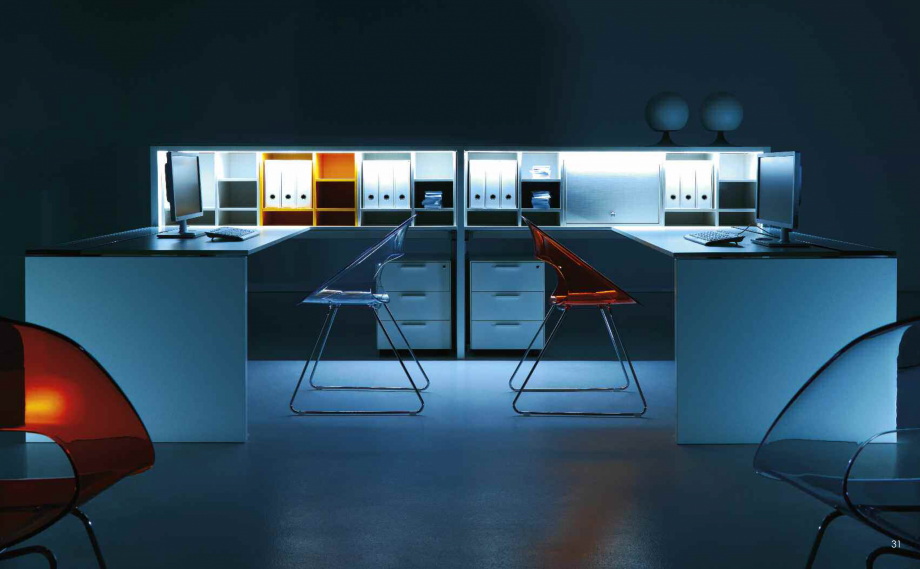 Pagina 17-Mobilier pentru birouri IVM Colectia PRATIKO Catalog, brosura Engleza, Italiana panel doors; drawers...