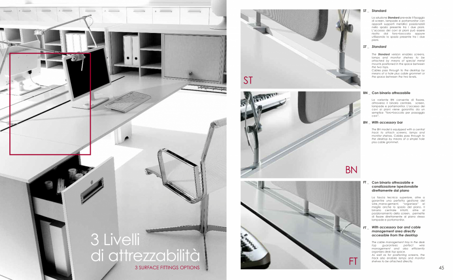 Pagina 24-Mobilier pentru birouri IVM Colectia PRATIKO Catalog, brosura Engleza, Italiana sono ancorati alla...