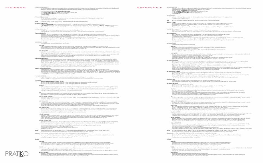 Pagina 27-Mobilier pentru birouri IVM Colectia PRATIKO Catalog, brosura Engleza, Italiana ustable feet; the...