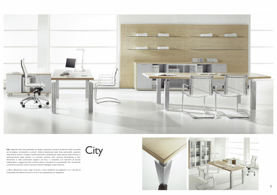 Pagina 2-Mobilier pentru birouri IVM Colectia CITY Catalog, brosura Engleza, Italiana utive system with a...