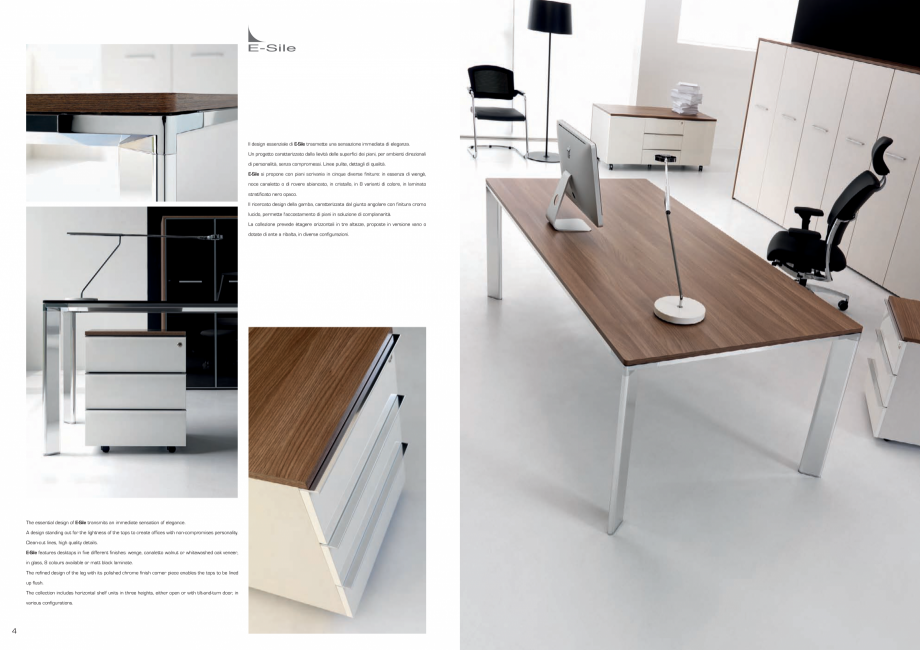 Pagina 3-Mobilier pentru birouri IVM Colectia E-SILE Catalog, brosura Engleza, Italiana r prestigious and...
