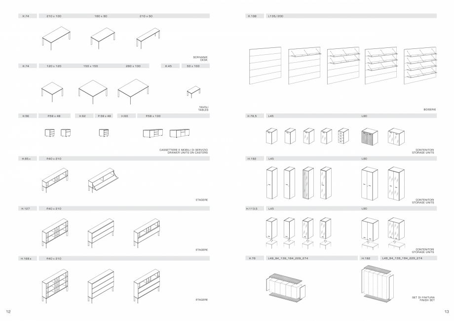 Pagina 7-Mobilier pentru birouri IVM Colectia E-SILE Catalog, brosura Engleza, Italiana 