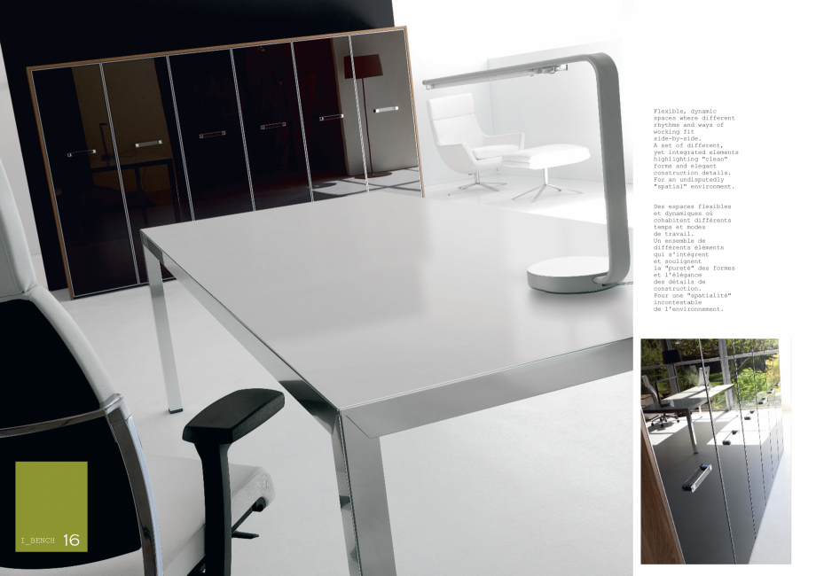 Pagina 9-Mobilier pentru birouri IVM Colectia I_BENCH Catalog, brosura Engleza, Italiana DO (nero,
moka,...