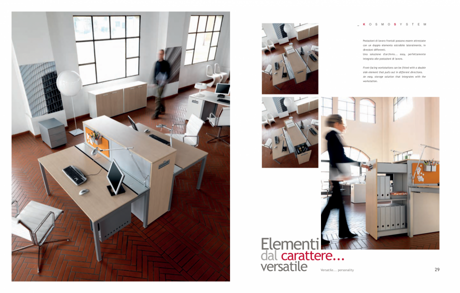 Pagina 16-Mobilier pentru birouri IVM Colectia KOSMOS Catalog, brosura Engleza, Italiana onitor. L’accesso...