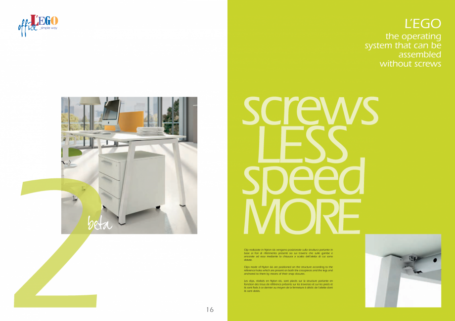 Pagina 9-Mobilier pentru birouri IVM Colectia L’EGO Catalog, brosura Engleza, Italiana d’acciaio...