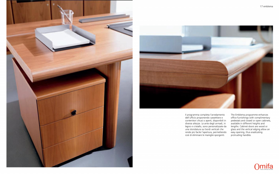 Pagina 9-Mobilier pentru birouri OMIFA EMBLEMA Catalog, brosura Engleza, Italiana 