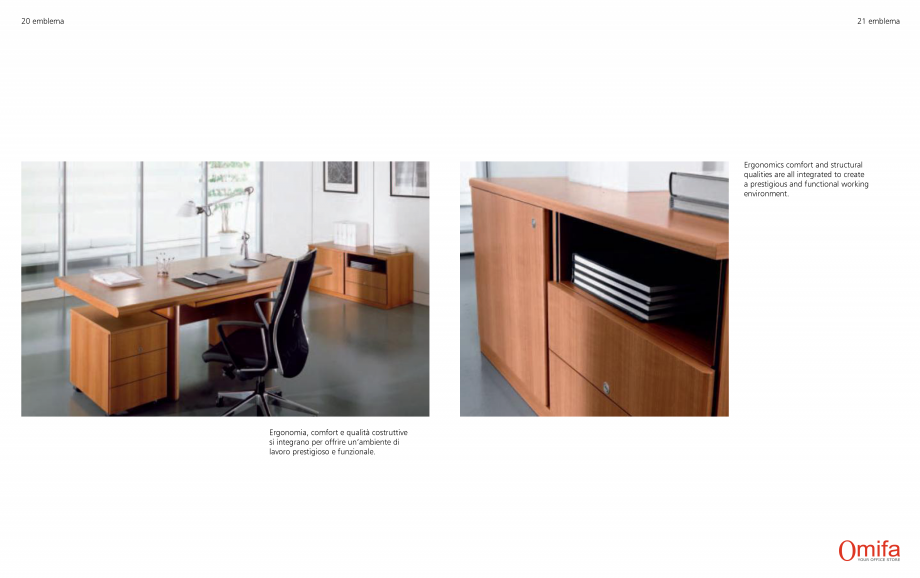 Pagina 11-Mobilier pentru birouri OMIFA EMBLEMA Catalog, brosura Engleza, Italiana 