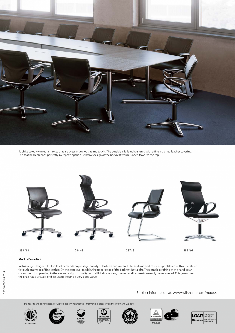 Pagina 4-Scaune de birou Wilkhahn Modus Executive Catalog, brosura Engleza 