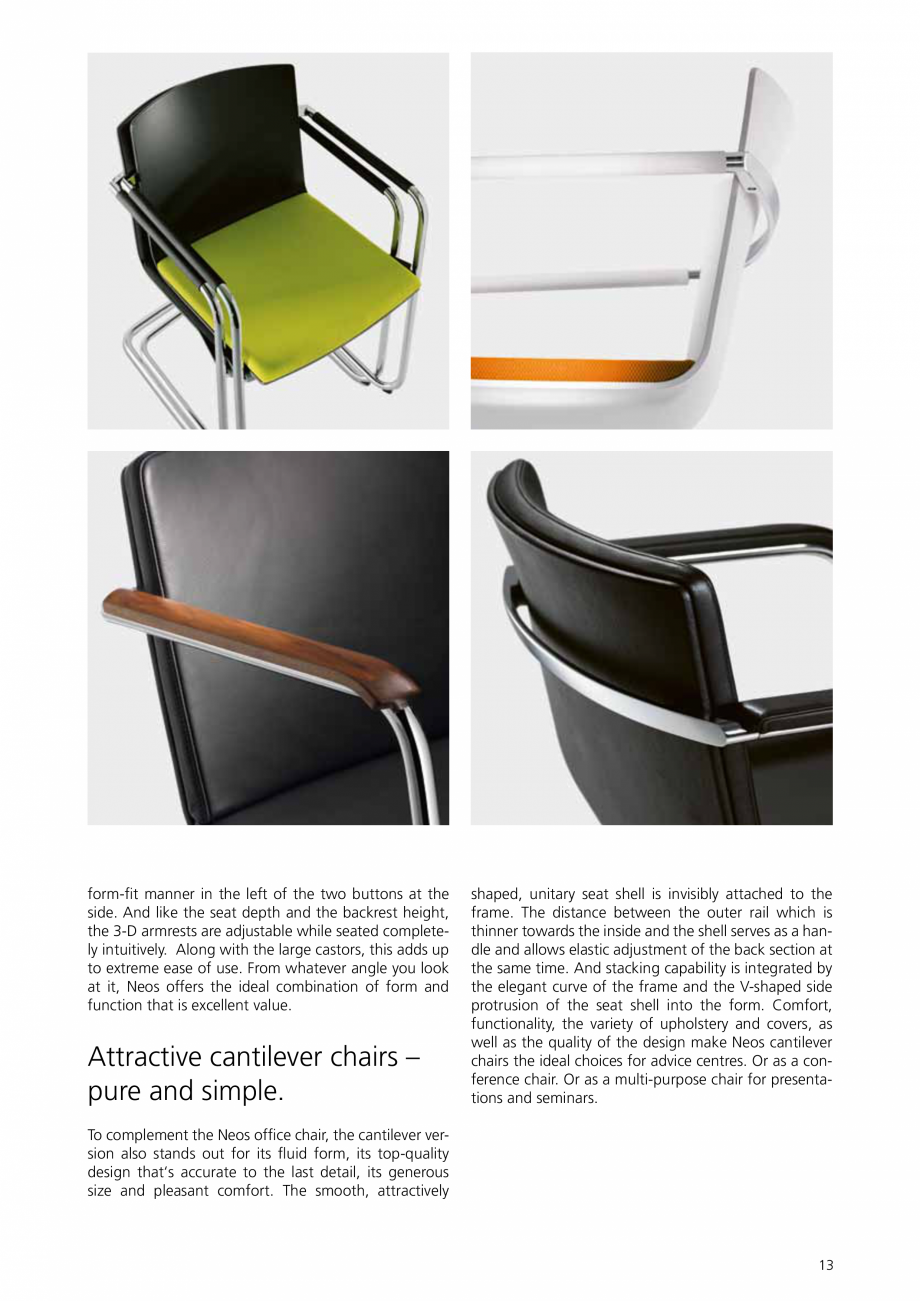 Pagina 13-Scaune de birou Wilkhahn Neos Catalog, brosura Engleza 