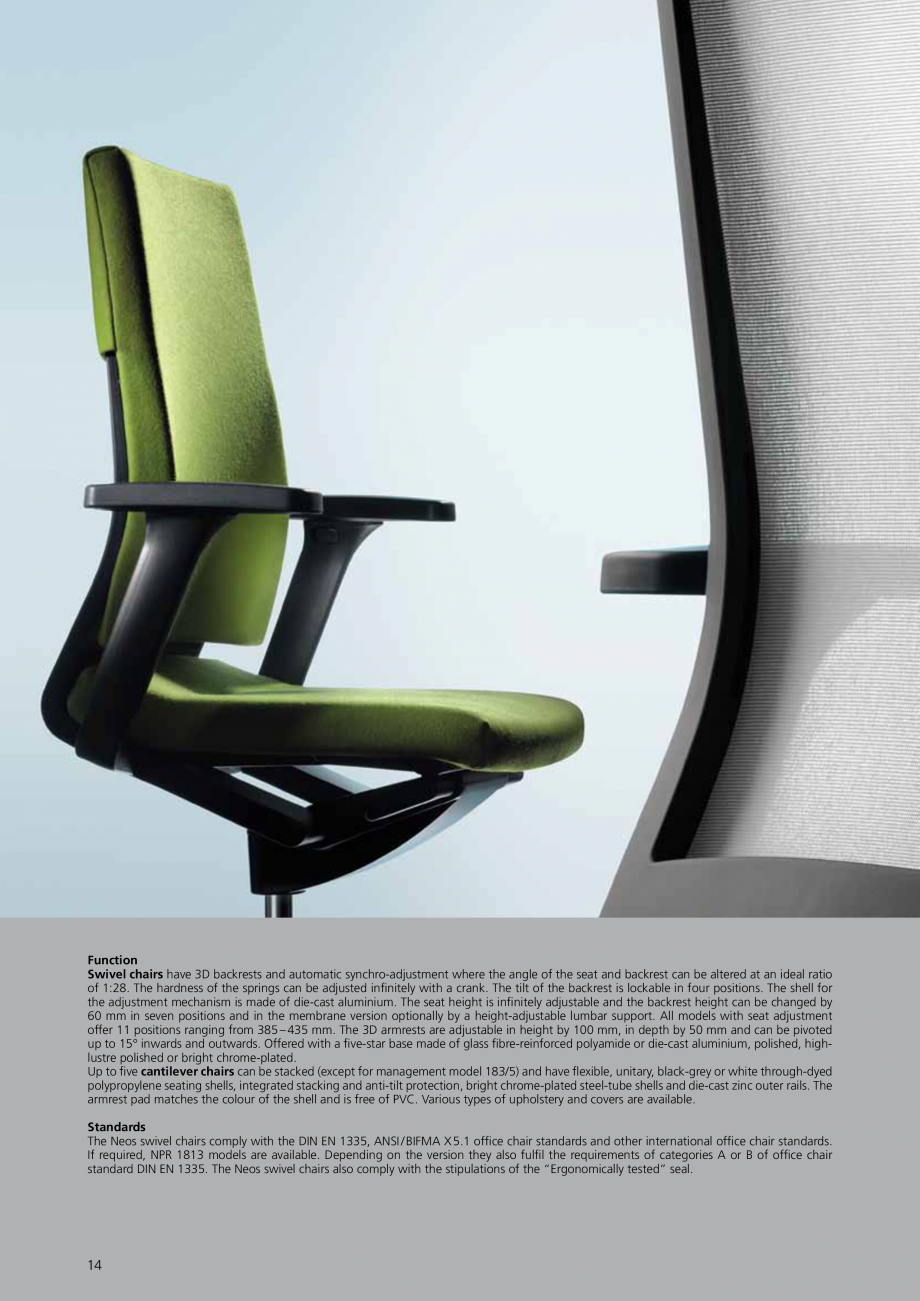 Pagina 14-Scaune de birou Wilkhahn Neos Catalog, brosura Engleza 