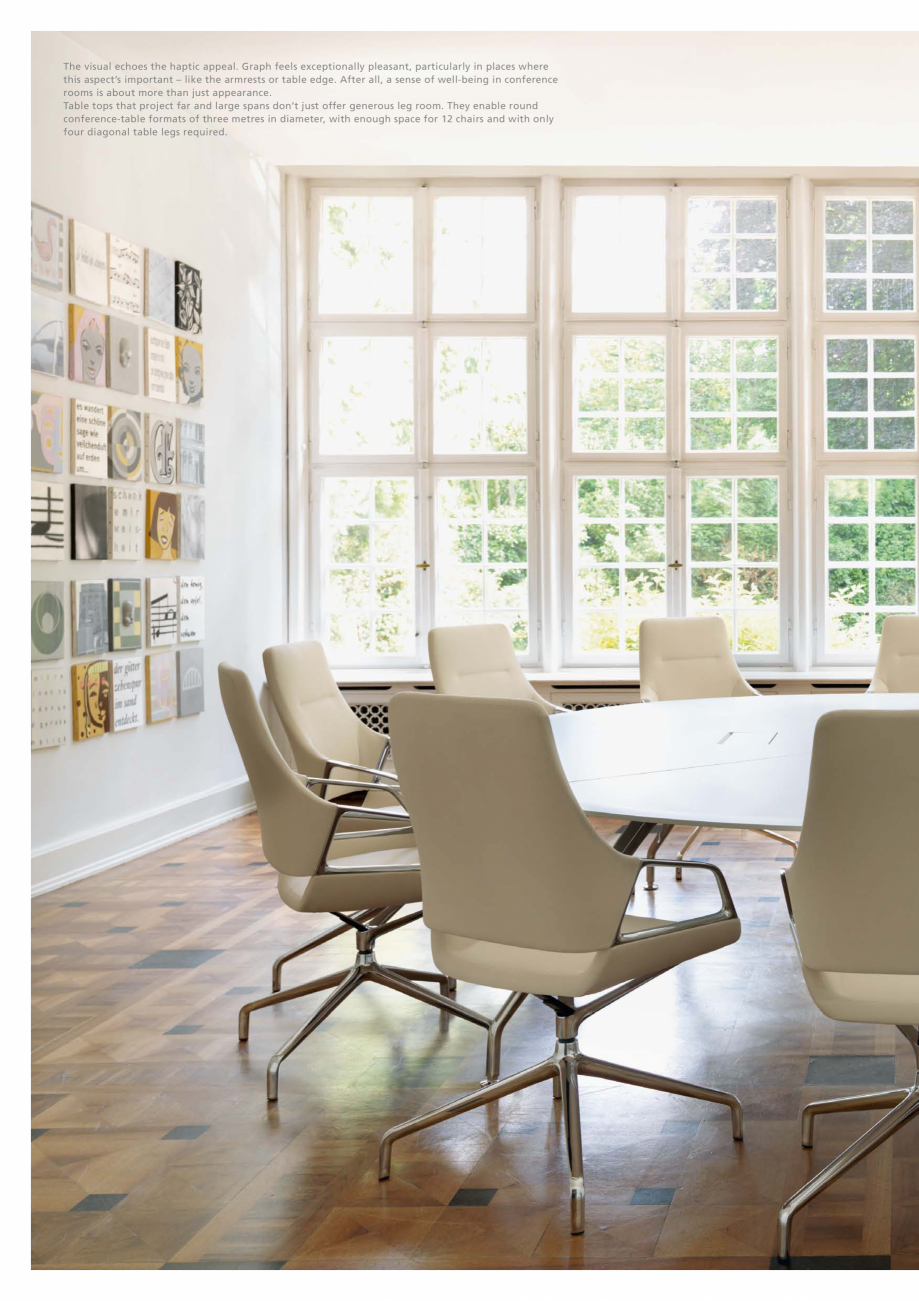 Pagina 4-Masa de conferinte  Wilkhahn Graph Catalog, brosura Engleza 
back by a central leaf spring.

Design...