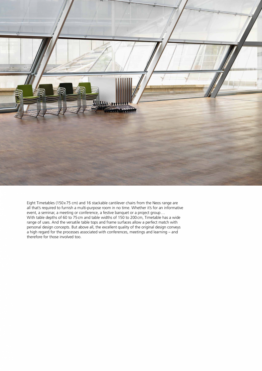 Pagina 2-Masa mobila Wilkhahn Timetable Catalog, brosura Engleza om the Neos range are
all that’s required...