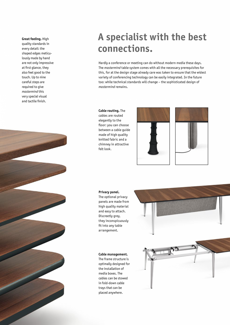 Pagina 10-Masa pentru birou SEDUS MASTERMIND, MASTERMIND HIGH DESK Specificații tehnice Engleza 