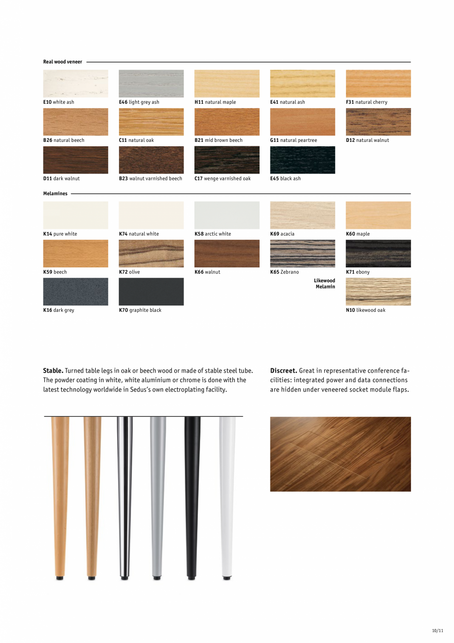 Pagina 11-Masa pentru birou SEDUS MASTERMIND, MASTERMIND HIGH DESK Specificații tehnice Engleza 