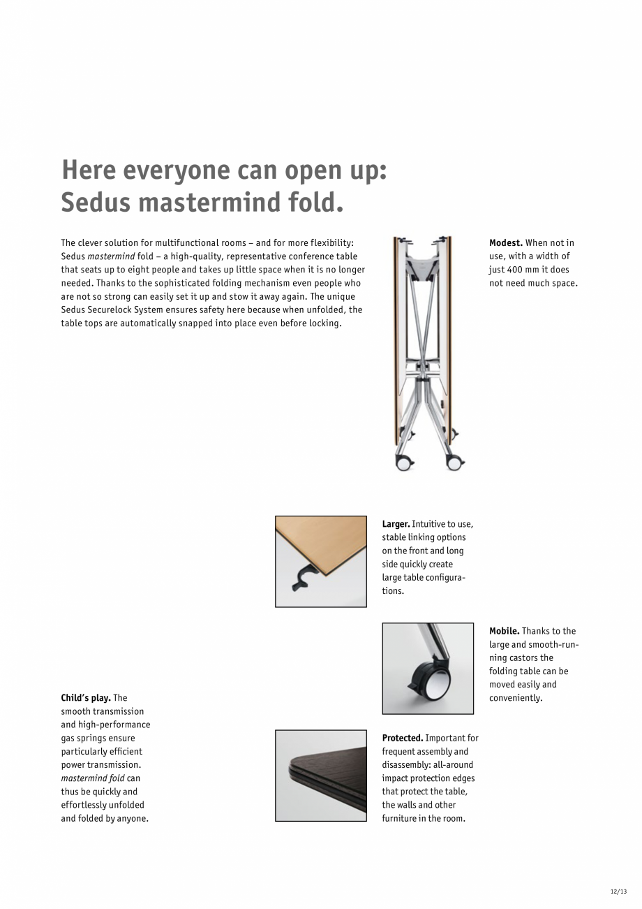 Pagina 13-Masa pentru birou SEDUS MASTERMIND, MASTERMIND HIGH DESK Specificații tehnice Engleza 