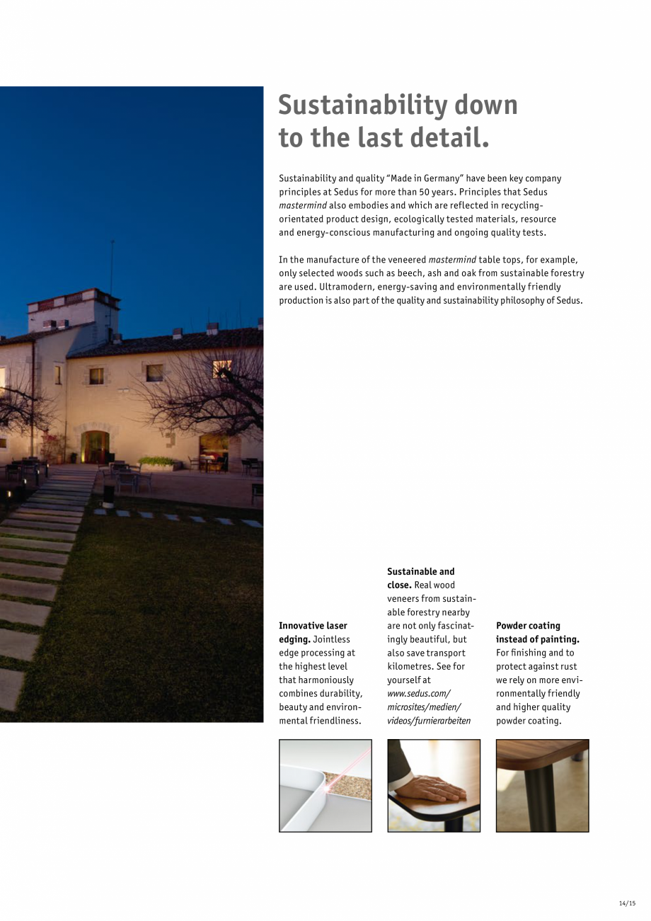 Pagina 15-Masa pentru birou SEDUS MASTERMIND, MASTERMIND HIGH DESK Specificații tehnice Engleza 