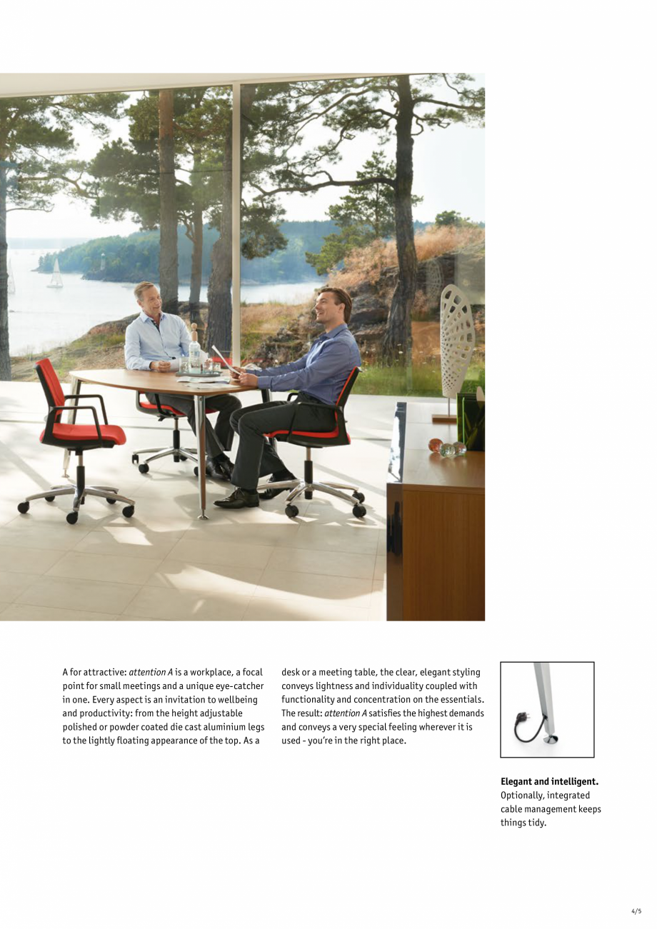 Pagina 5-Masa pentru birou SEDUS ATTENTION Meeting, ATTENTION Single, ATTENTION Team Specificații tehnice...