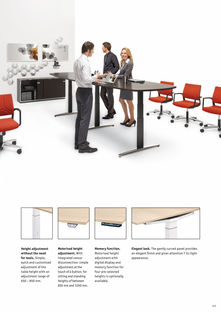 Pagina 9-Masa pentru birou SEDUS ATTENTION Meeting, ATTENTION Single, ATTENTION Team Specificații tehnice...