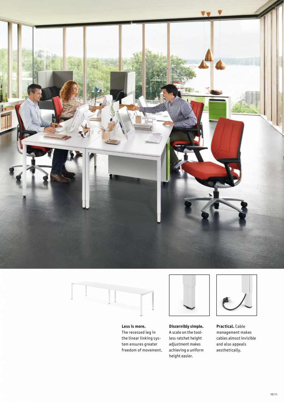 Pagina 11-Masa pentru birou SEDUS ATTENTION Meeting, ATTENTION Single, ATTENTION Team Specificații tehnice...