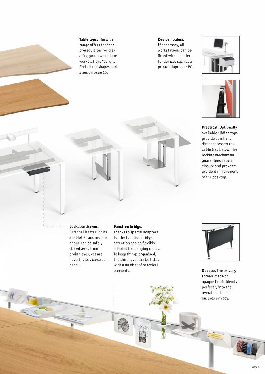 Pagina 13-Masa pentru birou SEDUS ATTENTION Meeting, ATTENTION Single, ATTENTION Team Specificații tehnice...