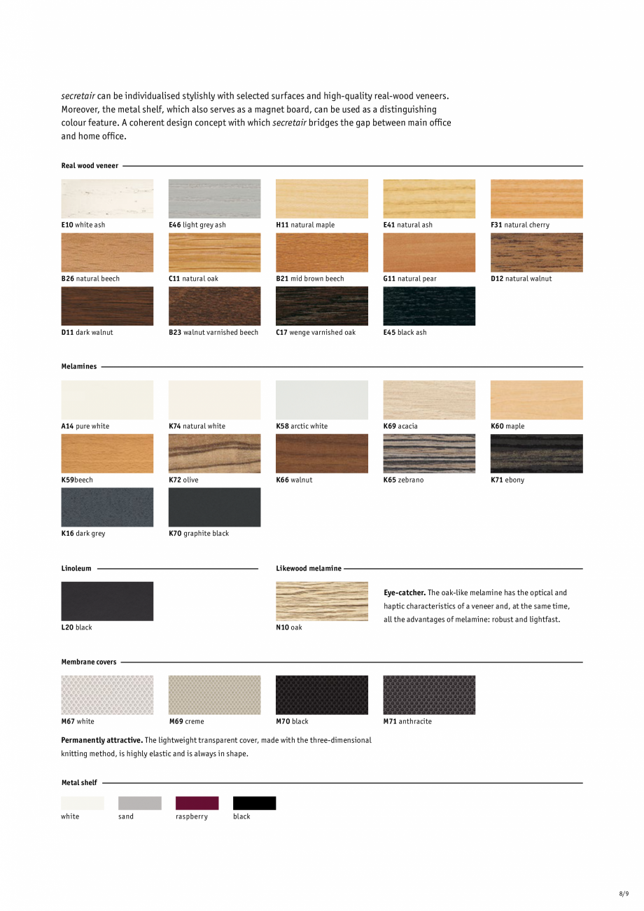 Pagina 9-Masa pentru birou SEDUS SECRETAIR Fisa tehnica Engleza 