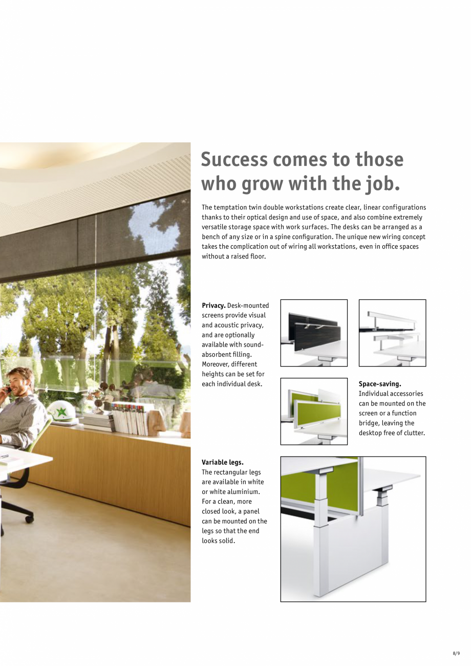 Pagina 10-Masa pentru birou SEDUS TEMPTATION TWIN Fisa tehnica Engleza e
cables can be guided
internally...