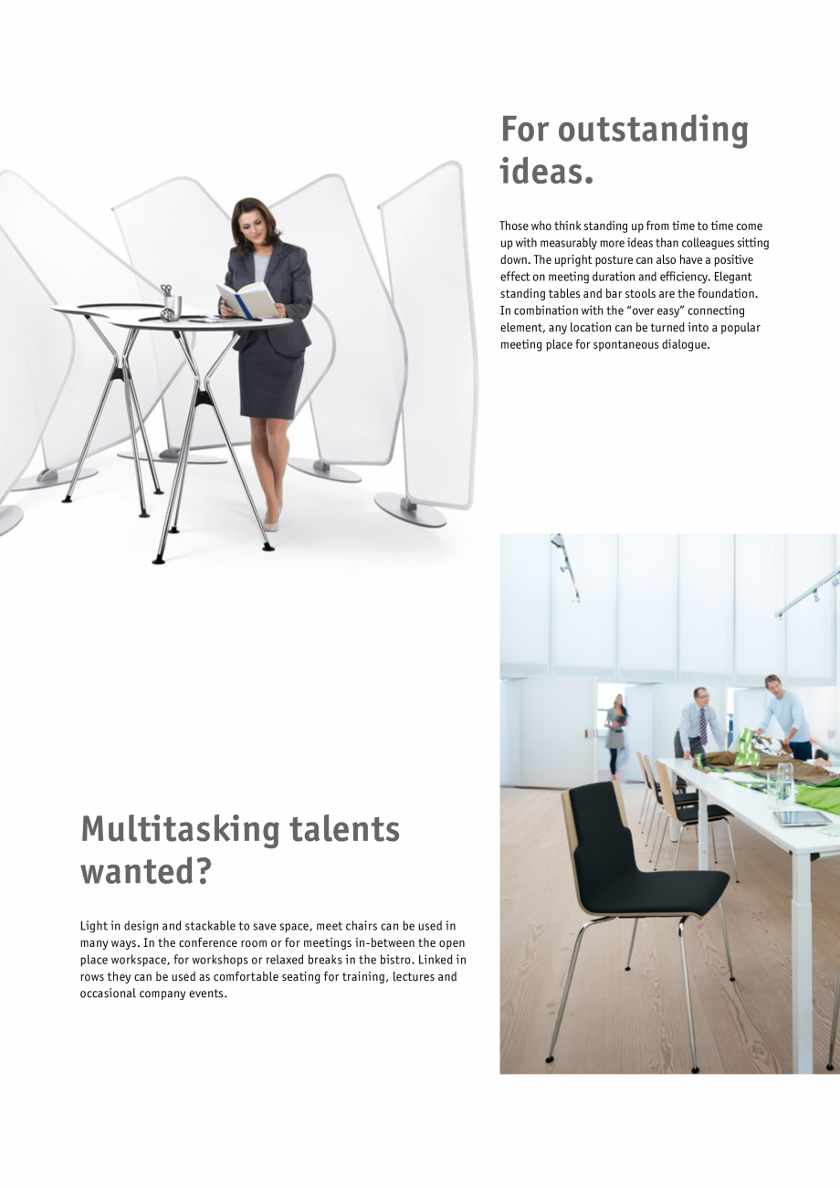 Pagina 4-Scaune bistro SEDUS MEET CHAIR  Catalog, brosura Engleza nthracite.

Bar stools

Upright. The bar...