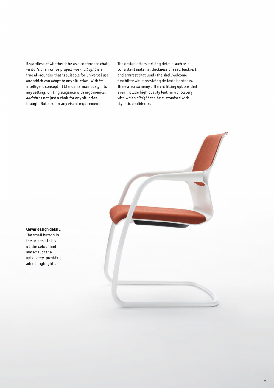 Pagina 3-Scaune pentru meeting SEDUS ALLRIGHT Catalog, brosura Engleza ight
instead of conventional paint....