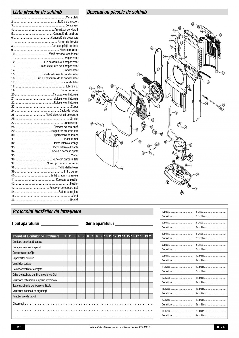 Pagina 5 - Dezumidificator casnic TROTEC Germany TTK 100 Instructiuni montaj, utilizare Romana or,...