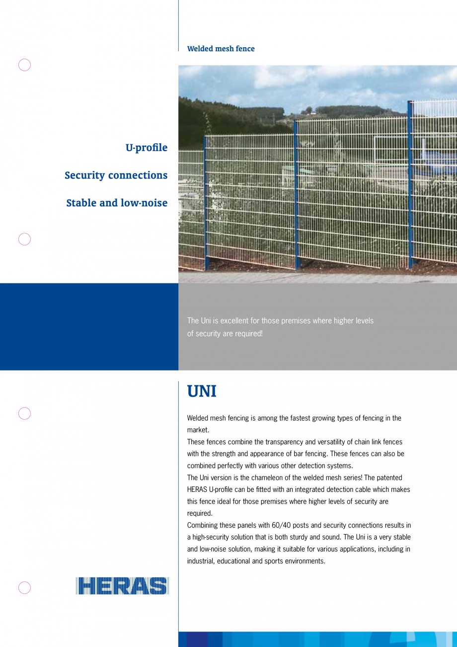 Pagina 1-Panouri rigide cu profile U HERAS UNI Fisa tehnica Engleza Welded mesh fence

U-profile
Security...