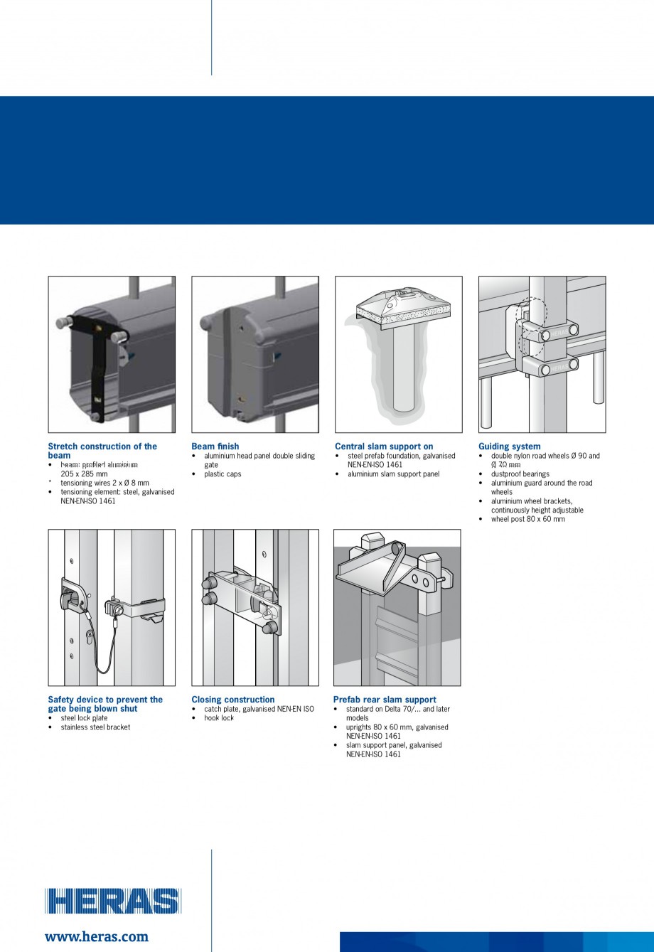 Pagina 2-Porti de acces autoportante/glisante HERAS DELTA Fisa tehnica Engleza  prevent the
gate being blown ...