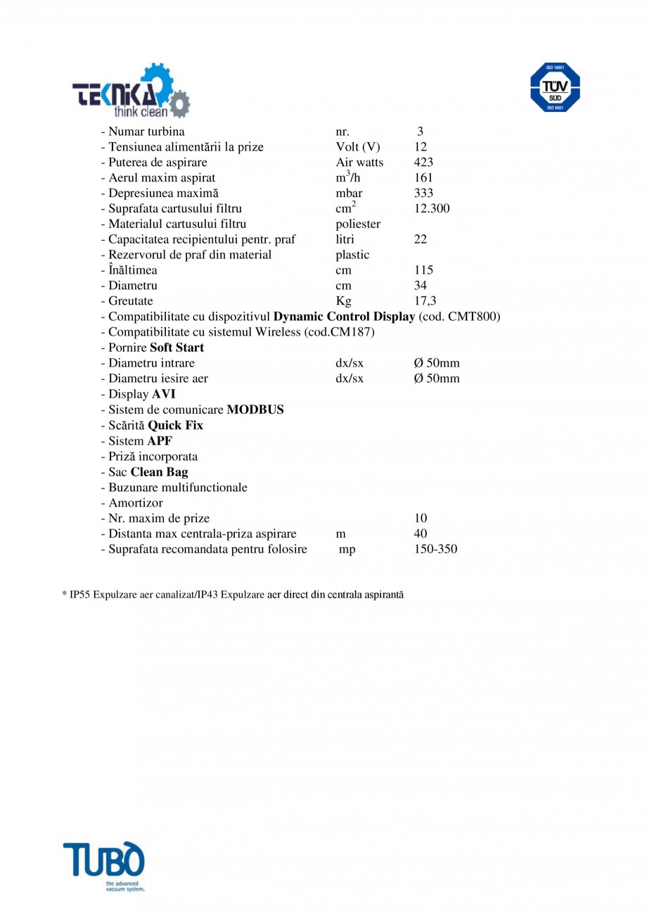 Pagina 7 - Centrale de aspirare Perfeto Inox cu autocuratare TUBO TX1A, TX3A, TX4A Catalog, brosura ...
