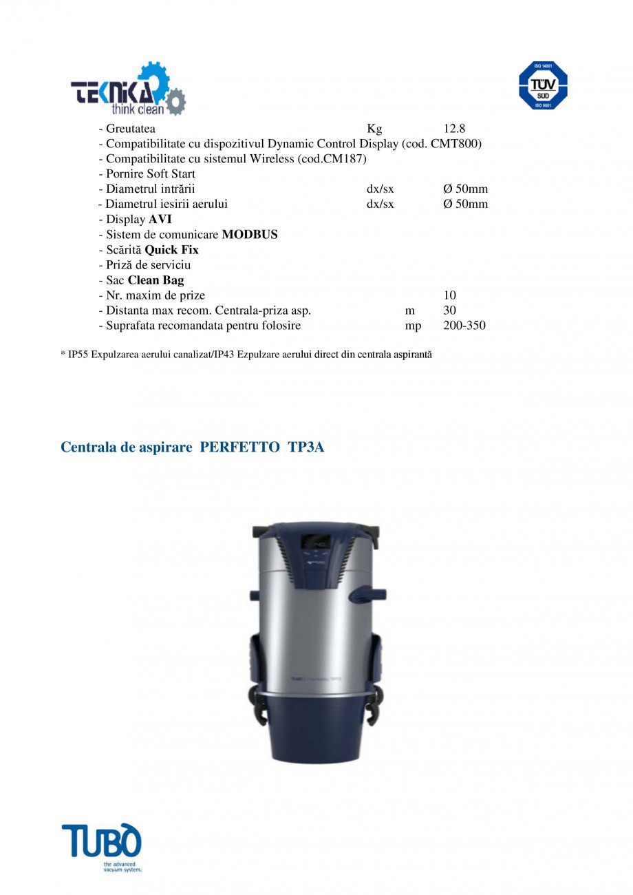 Pagina 7 - Centrale de aspirare Perfeto cu autocuratare TUBO TP1A, TP2A, TP3A, TP4A Catalog, brosura...