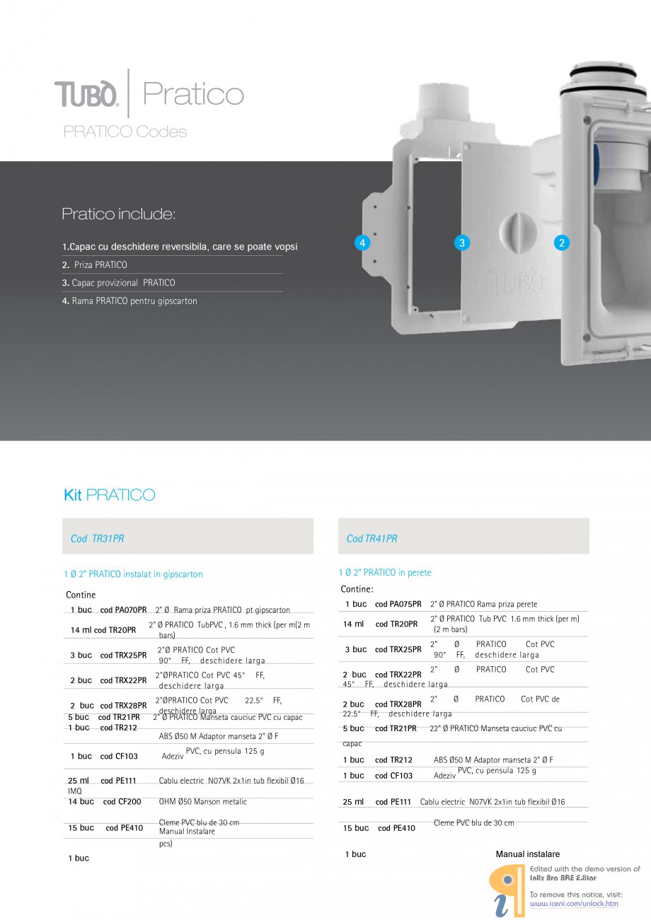 Pagina 10 - Kit pentru sistemul centralizat de aspirare TUBO PRATICO Catalog, brosura Romana...