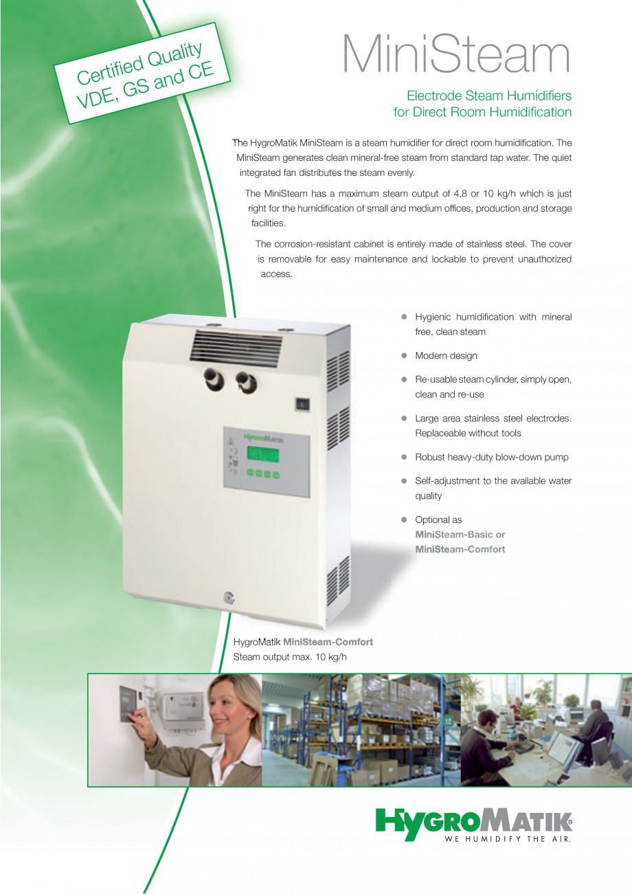 Pagina 1-Umidificator cu abur HYGROMATIK MiniSteam Fisa tehnica Engleza MiniSteam

ity
Qual E
d
ertifie and C...
