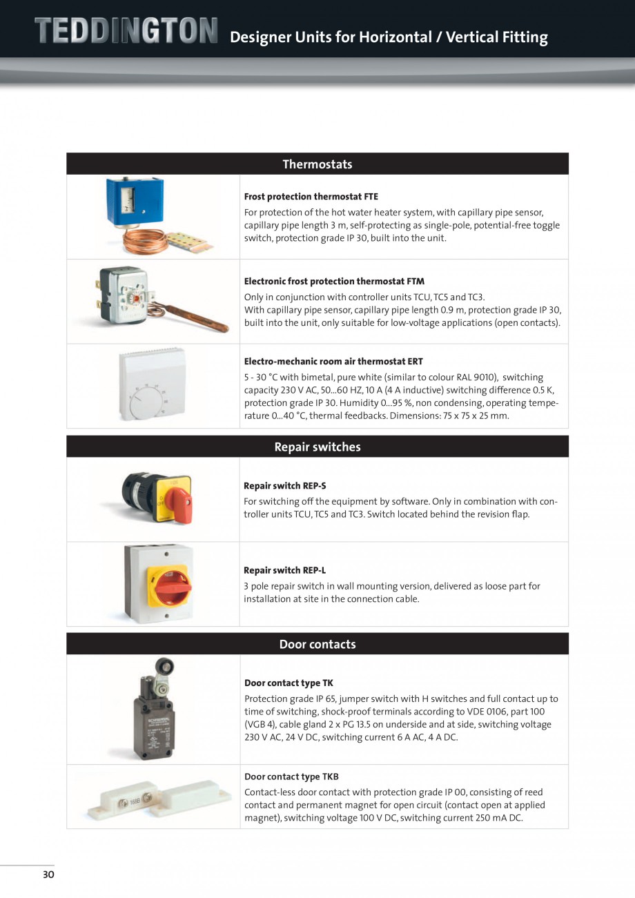 Pagina 10-Perdea de aer arhitecturala TEDDINGTON CHARISMA Fisa tehnica Engleza ilar to colour RAL 9010),...