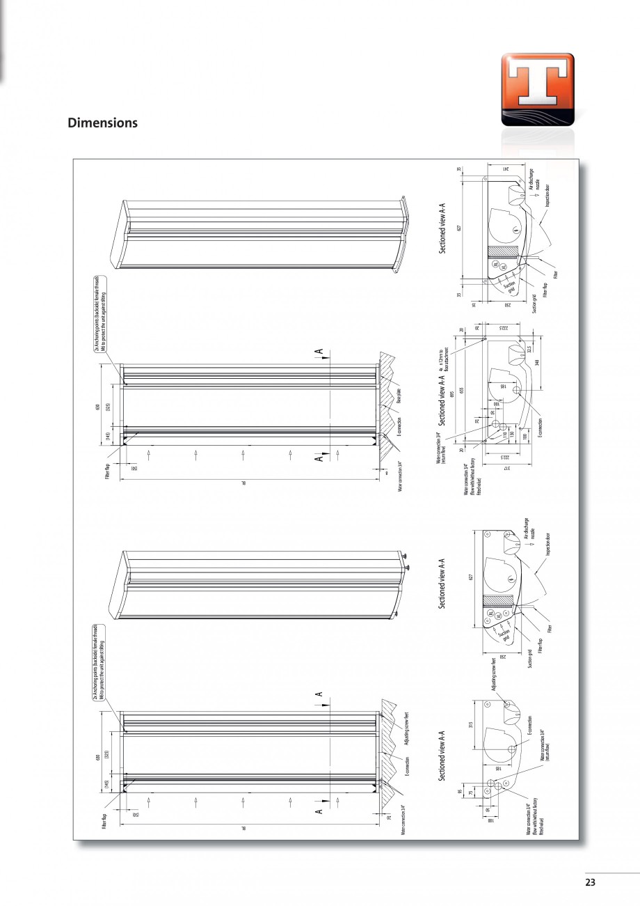 Pagina 5-Perdea de aer arhitecturala TEDDINGTON SINTRA Fisa tehnica Engleza 
5.14

6.00

[kg]

70

80

110
...