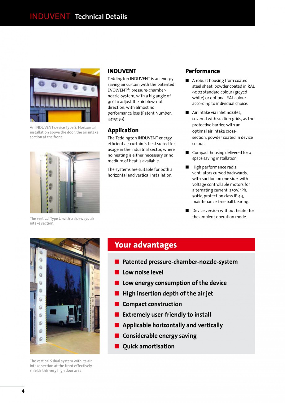 Pagina 4-Perdea de aer industriala TEDDINGTON INDUVENT Fisa tehnica Engleza on grids, as the 	
protective...