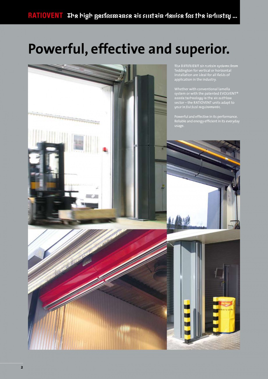 Pagina 2-Perdea de aer industriala TEDDINGTON RATIOVENT Fisa tehnica Engleza hielding effect as a lamella...