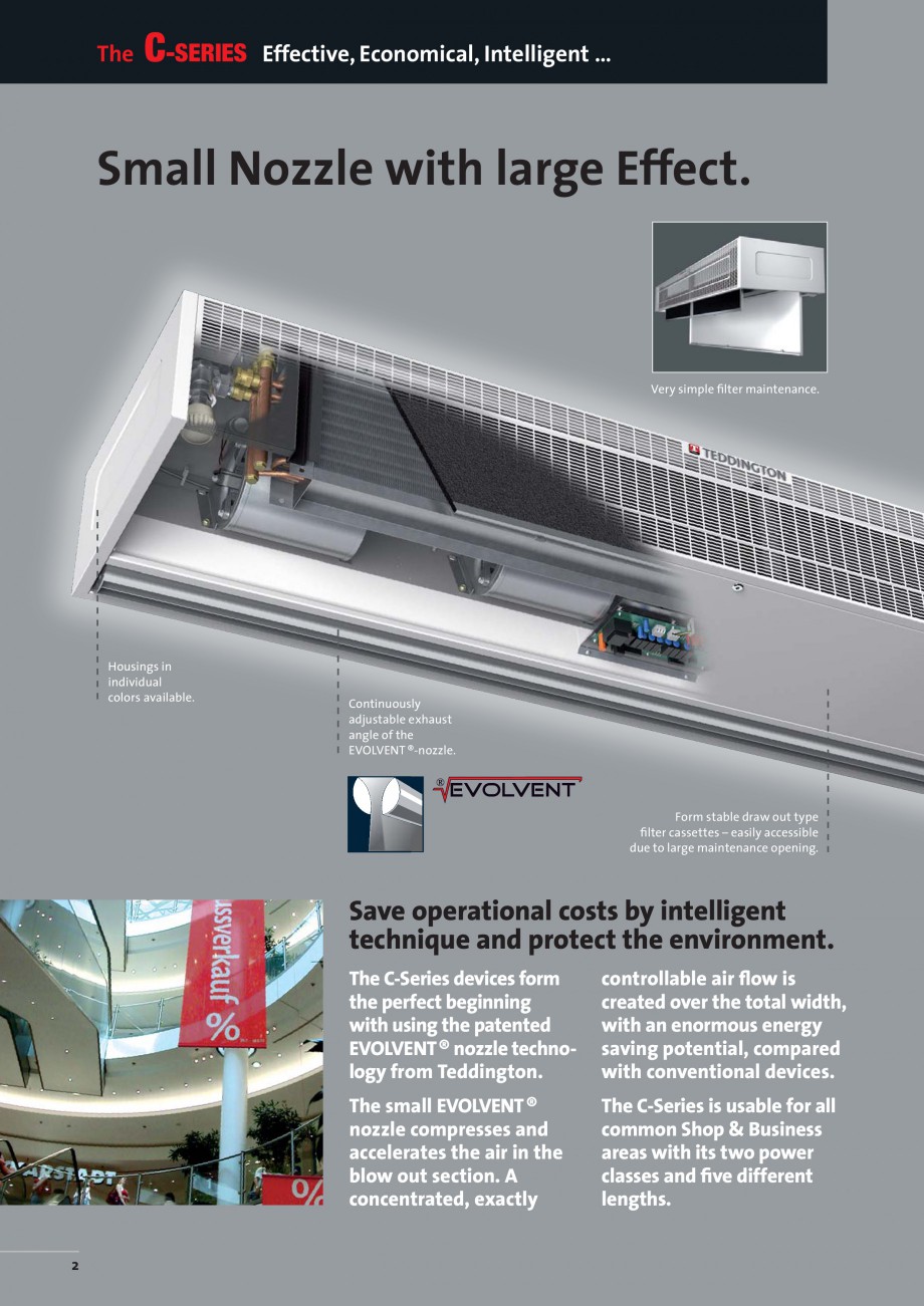 Pagina 2-Perdea de aer pentru spatii comerciale si birouri TEDDINGTON C-SERIES Fisa tehnica Engleza lications...