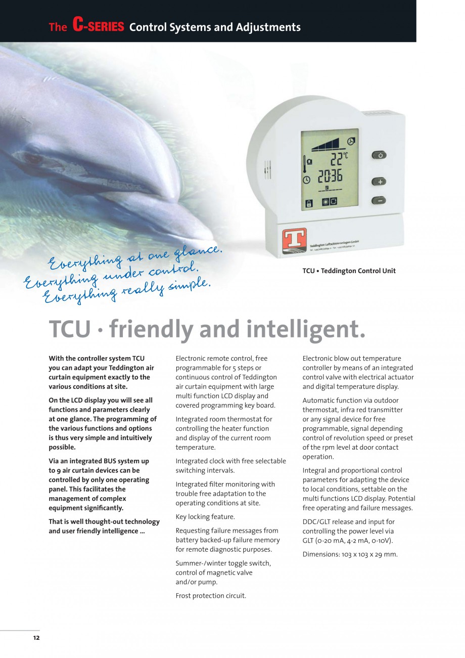Pagina 12-Perdea de aer pentru spatii comerciale si birouri TEDDINGTON C-SERIES Fisa tehnica Engleza...