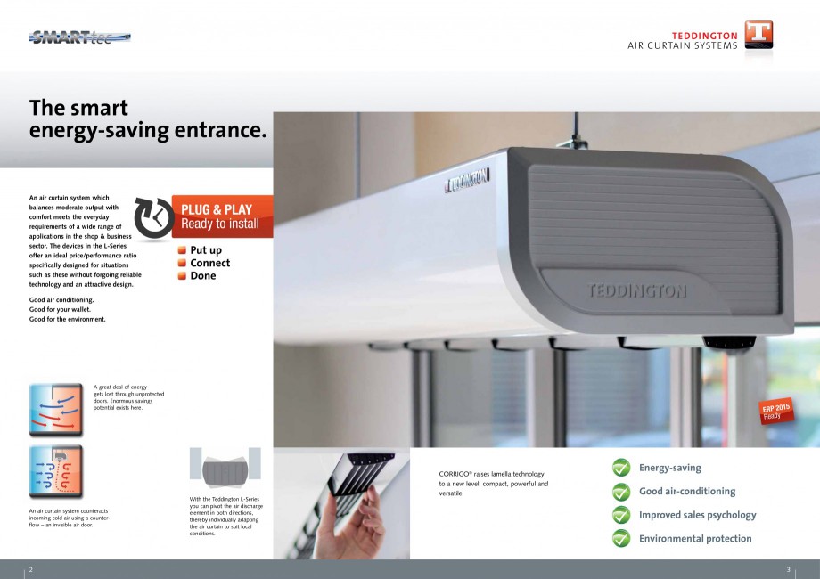 Pagina 2-Perdea de aer pentru spatii comerciale si birouri TEDDINGTON L-SERIES Fisa tehnica Engleza on...