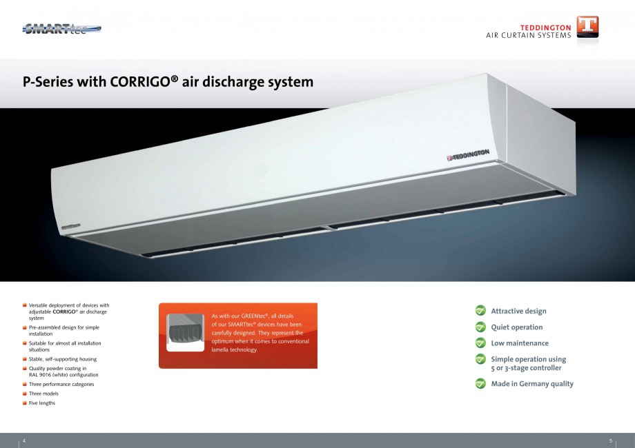 Pagina 3-Perdea de aer pentru spatii comerciale si birouri TEDDINGTON P-SERIES Fisa tehnica Engleza s with...